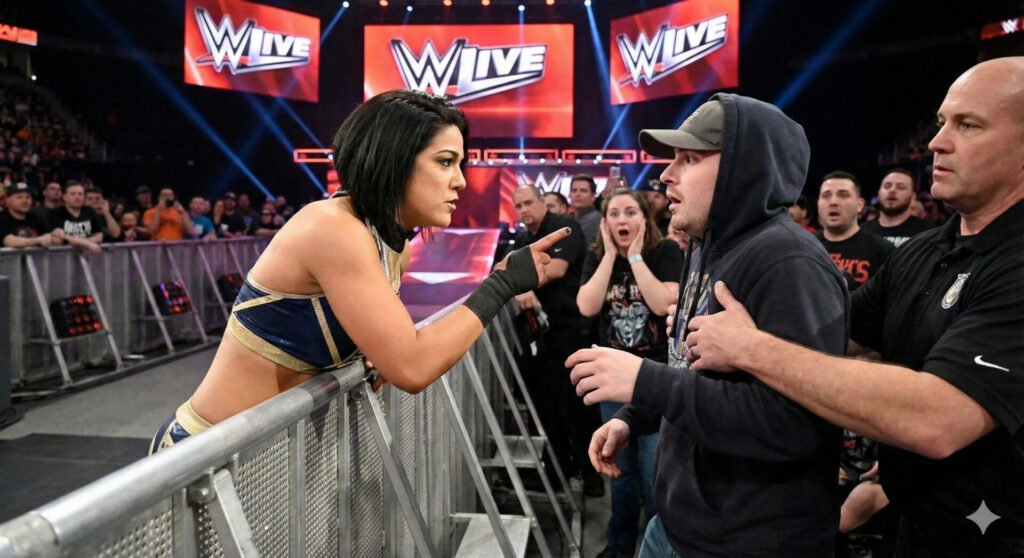 Bayley furiously confronts fan after crossing personal boundaries during live WWE event shocking moment